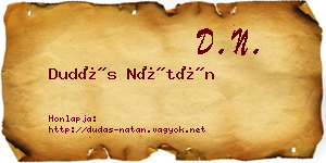 Dudás Nátán névjegykártya