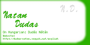 natan dudas business card
